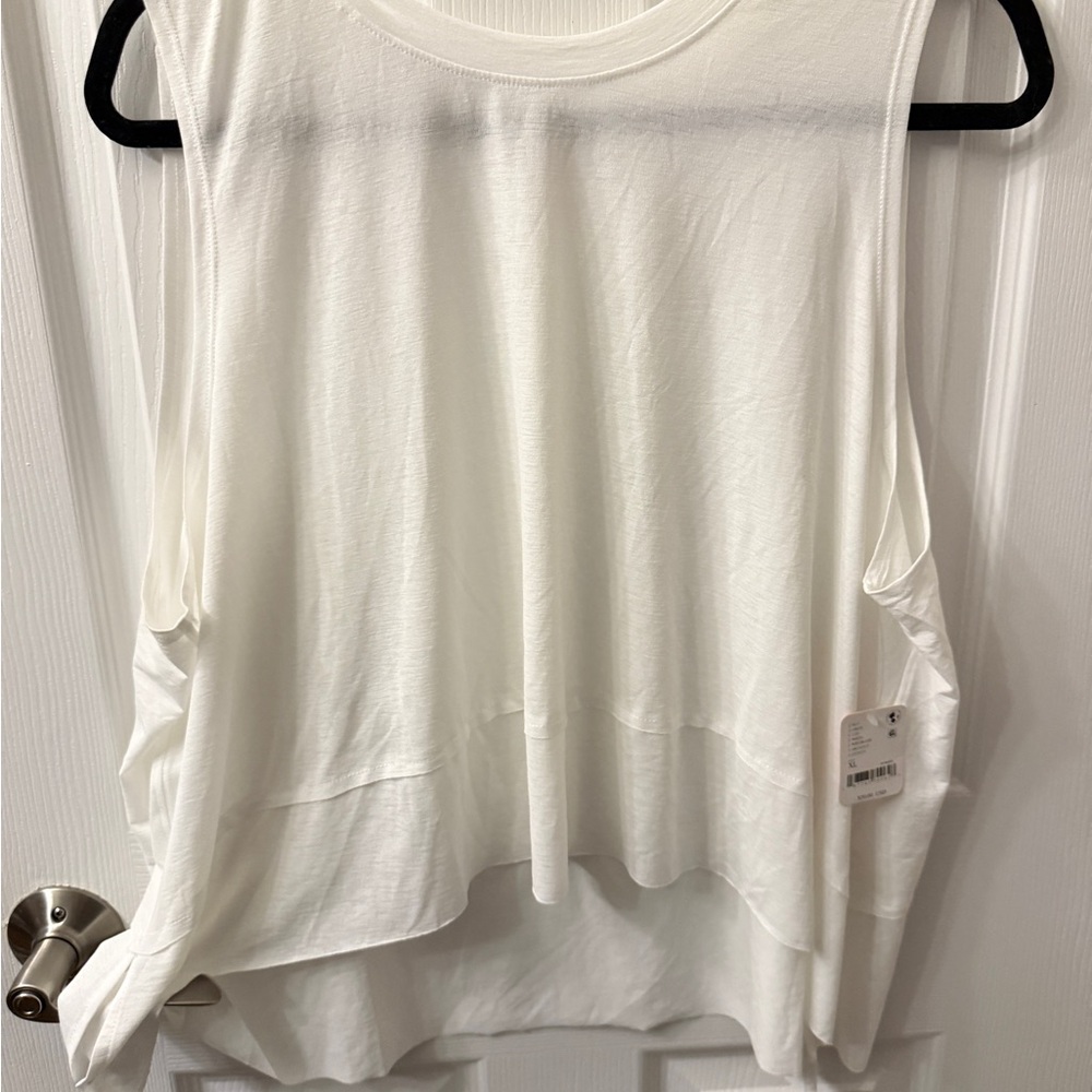 Free People Movement Sleeveless White Layered Top Size XL NOTE IMPERFECTIONS